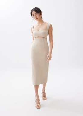 Nicole Padded Cut Out Midi Dress