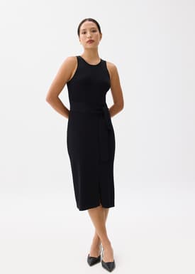 Farah Ribbed Knit Midi Dress
