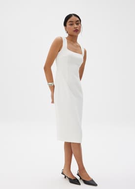 Dahlia Square Neck Pencil Midi Dress