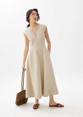 Sofi V-neck Fit & Flare Midaxi Dress
