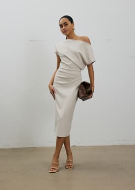Amala Multi-way Drape Midi Dress