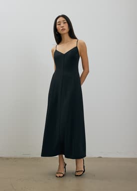 Mara Padded Panelled A-line Maxi Dress