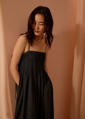 Chalita Pintuck Camisole Trapeze Midaxi Dress