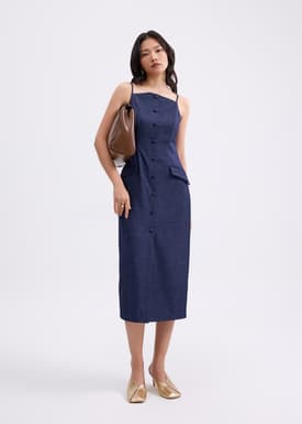 Azalea Straight Neck Column Midaxi Dress