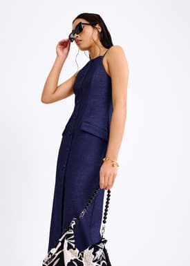 Azalea Straight Neck Column Midaxi Dress