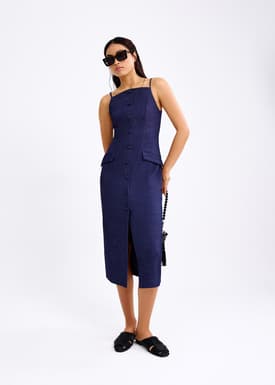 Azalea Straight Neck Column Midaxi Dress