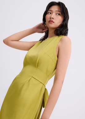 Poppy Round Neck Column Midi Dress