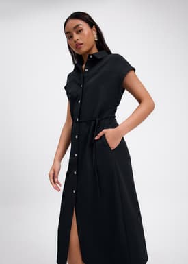 Lian Button Down Column Midaxi Dress