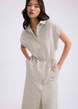 Lian Button Down Column Midaxi Dress
