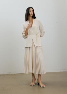 RuchedReady® Moira Belted Collarless Blazer