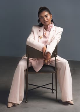 Love Bonito x AAGC Limited-edition RuchedReady® Aera Slim Blazer (in Soft Pink)