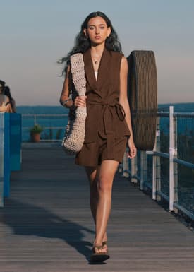 Noa Relaxed Textured Shoulder Padded Vest