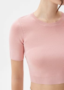 Kyle Knit Round Neck Crop Top