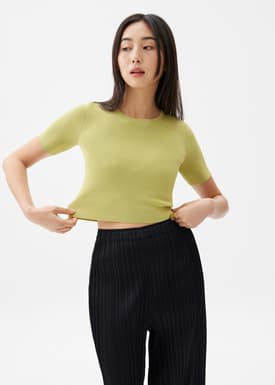 Kyle Knit Round Neck Crop Top