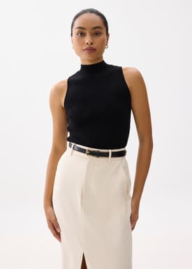 Monika High Neck Knit Tank Top