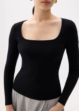 Mikaela Knit Square Neck Top