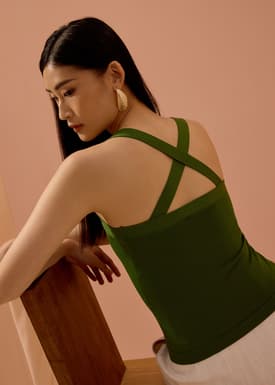 Tola Knit Cross Back Tank Top