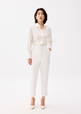 Lynn Tailored Peg Leg Chino Pants