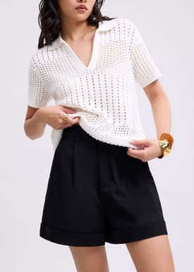 Alyssa Elastic Cotton A-line Shorts