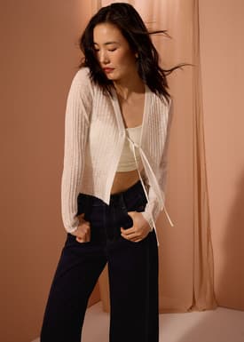 Myeong Sheer Front Tie Cardigan