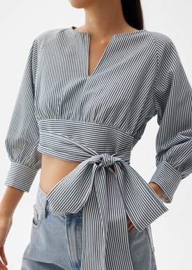 Striped Puff Sleeve Blouse
