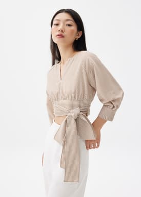 Striped Puff Sleeve Blouse