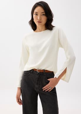 Crinkled Sheer Collared Blouse | Love, Bonito INTL
