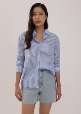 Sana High Waist Fray Denim Shorts