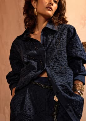 RuchedReady® Relaxed Collared Shirt in Soft Breeze Broderie