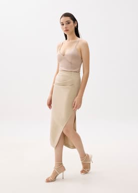 Padded Satin V-neck Camisole Top
