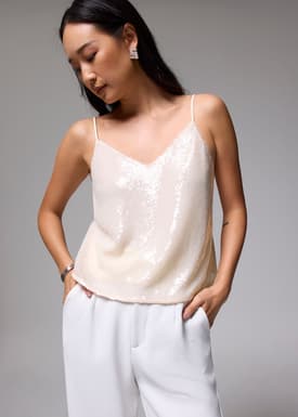 Sequin V-neck Camisole Top