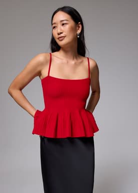Peplum Knit Camisole Top