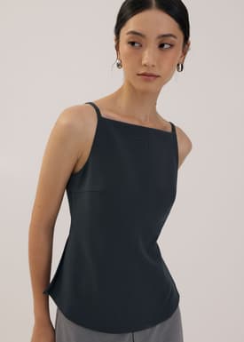 Straight Neck Fitted Camisole Top