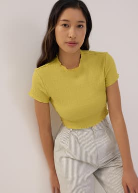 Crinkled Crop Tee