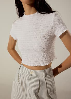 Crinkled Crop Tee