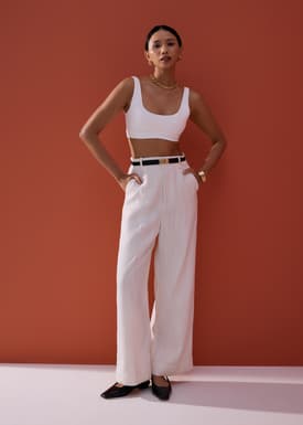 Padded Jersey Scoop Neck Bra Top