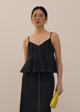 V-neck Peplum Camisole Top