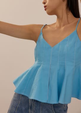 V-neck Peplum Camisole Top