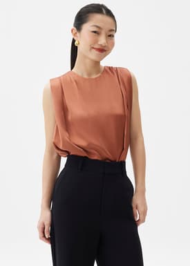 Satin Boxy Shell Top
