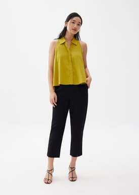Linen Collared Swing Top