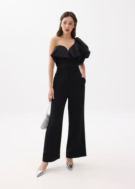 Padded Asymmetric Puff Sleeve Top