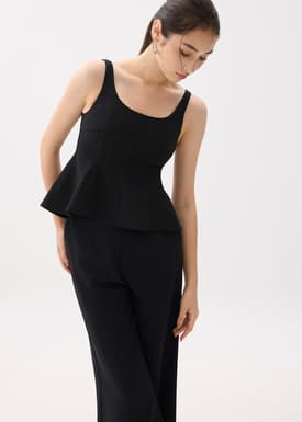 Scoop Neck Peplum Top