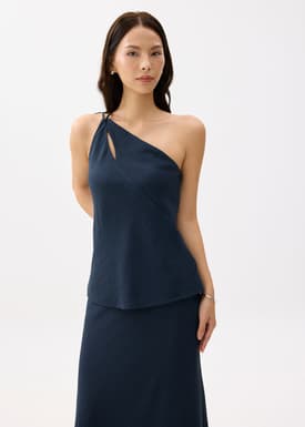 Asymmetric Cut Out Toga Top