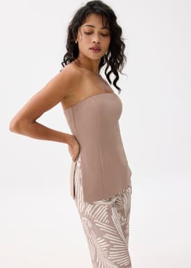 Padded Fitted Straight Neck Tube Top
