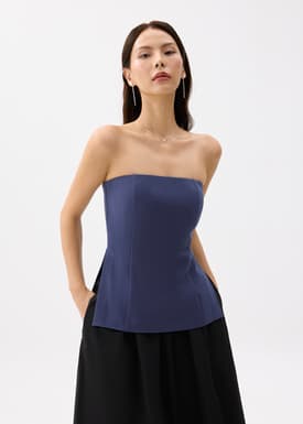 Padded Fitted Straight Neck Tube Top