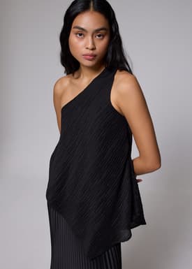 Crinkled Asymmetric Toga Top