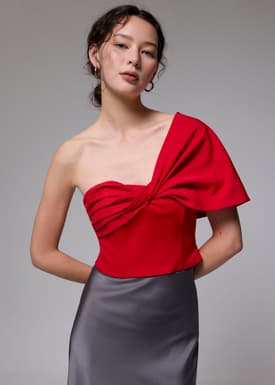Padded Asymmetric Front Twist Top