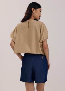Round Neck Puff Sleeve Top