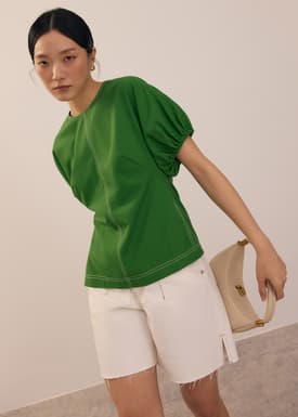 Round Neck Batwing Tunic Top