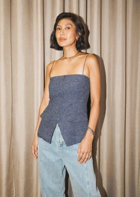 Tweed Smocked Tunic Tube Top